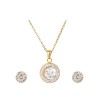 Gold Plated Crystal Necklace & Earrings Set