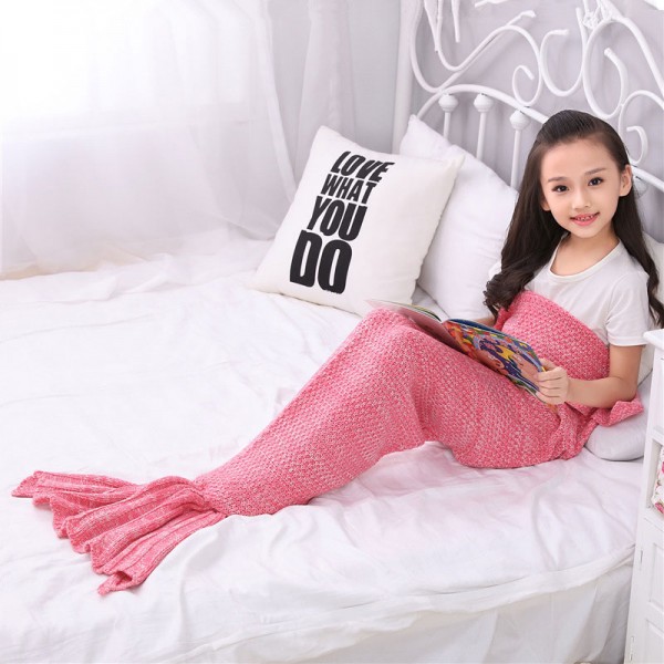 Mermaid Blanket for Kids-Pink