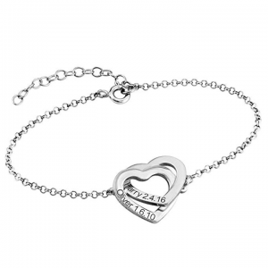 Silver Plated Nested Hearts Bracelet
