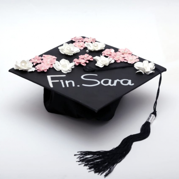 Floral Hand-Designed Graduation Cap