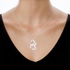 Silver Plated Nested Hearts Necklace
