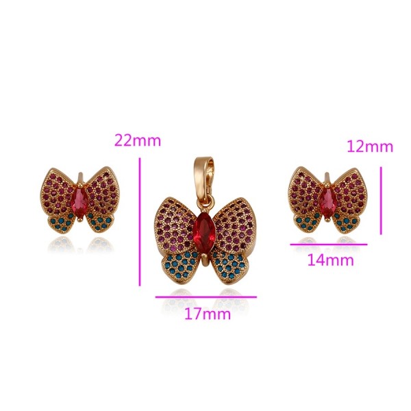 Gold Plated Butterfly Jewelry Set