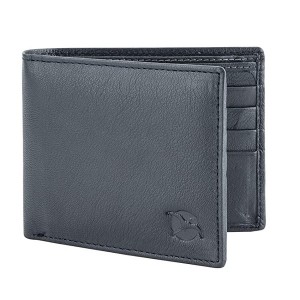 Hand-Crafted Men's Leather Wallet - Dark Grey