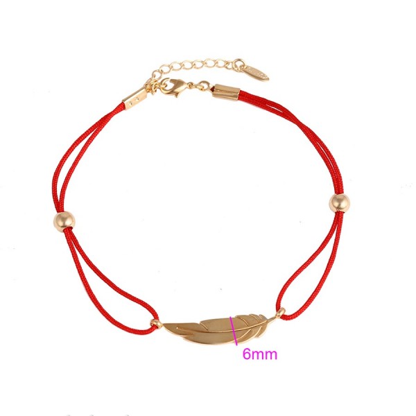 Red String Feather Bracelet