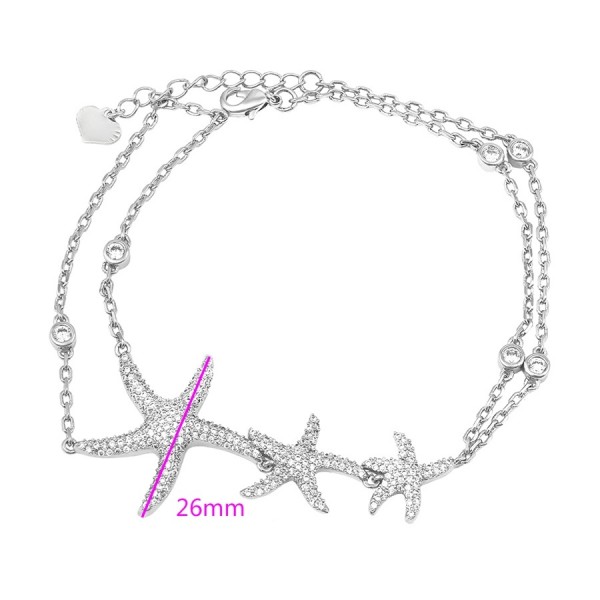 Rhodium Plated Crystal Stars Bracelet