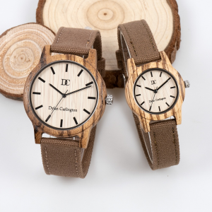 Set of Natural Wood Watches - Beige & Brown