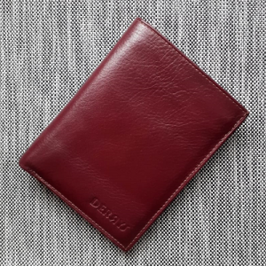 Men's Leather Wallet - Burgundy