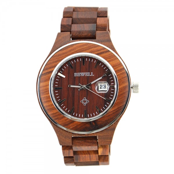 Men's Natural Wood Watch - Maroon