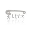 Rhodium Plated Luck Pin Brooch