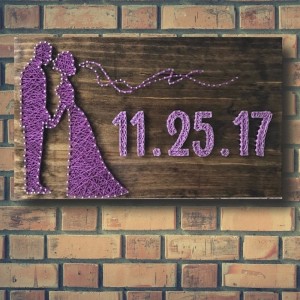Customizable Handmade Wedding Wall Art - Purple
