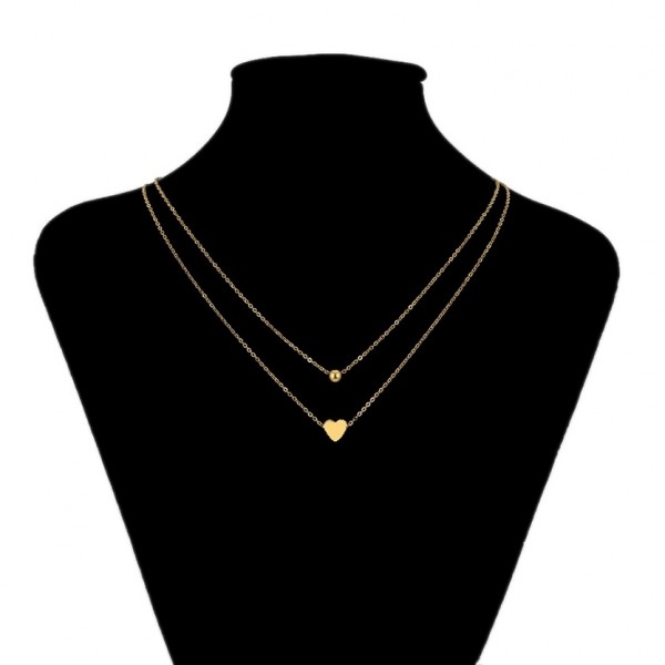 Gold Plated Heart Necklace & Bracelet Set