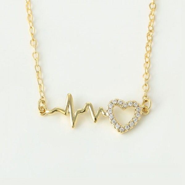 Heart Beat Love Cardiogram Necklace