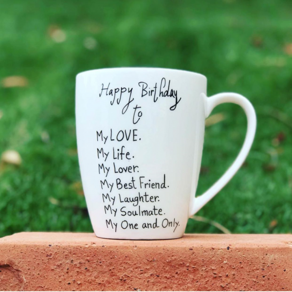 Happy Birthday Hand-Painted Mug