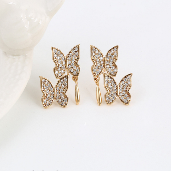 Double-Layer Butterfly Earrings