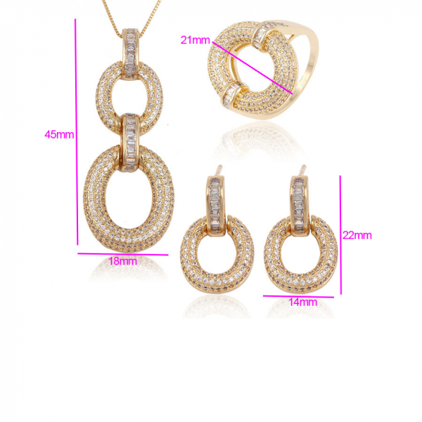 Circles Chain Gold Plated Set