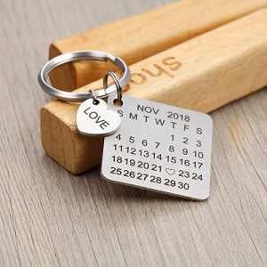 Calendar with Heart Keychain