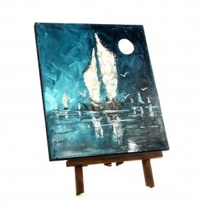 Sailing in the Moonlight Painting