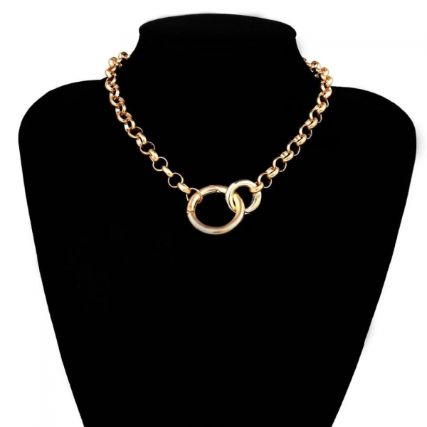 Gold Plated Circles Necklace