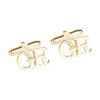 Gold Plated Letters Cufflinks Set