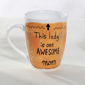 Awesome Mom Hand-Painted Mug