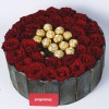 Red Roses & Ferrero Rocher Chocolate in a Ring Box