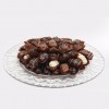 Chocolate Dipped Almond Stuffed Medium Dates in Glass Plate - 1.5Kg
