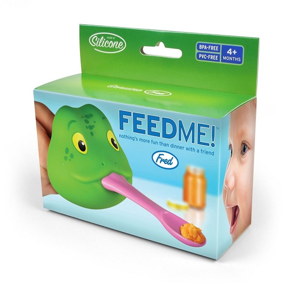 FEED ME! Silicone Frog Face Baby Feeding Spoon